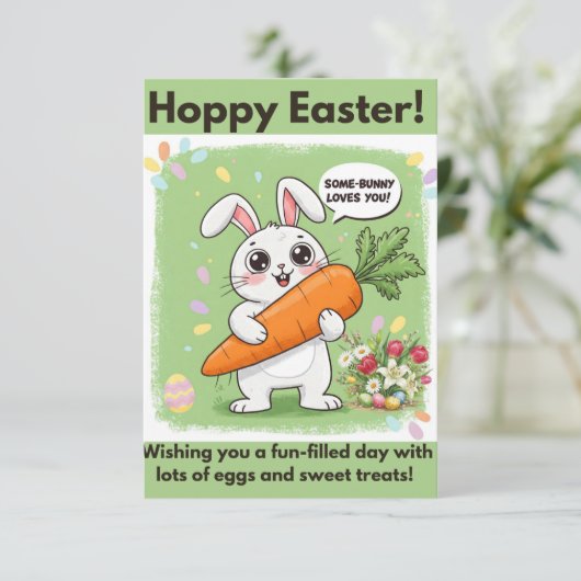 Hoppy Oaster Delight Flat Grußkarte Karte (Stehend Vorderseite)