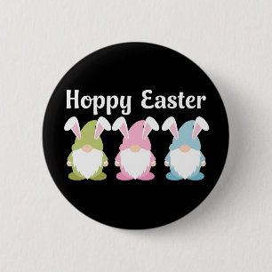 Hoppy Oaster Funny Bunny Oars Gnome Button