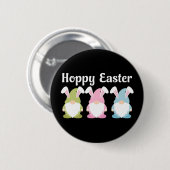 Hoppy Oaster Funny Bunny Oars Gnome Button (Vorne & Hinten)