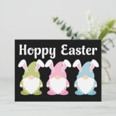 Hoppy Oaster Funny Bunny Oars Gnome Einladung (Stehend Vorderseite)