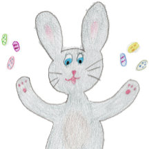 Hoppy Oaster - Gray Bunny - Karte