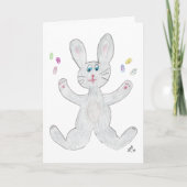Hoppy Oaster - Gray Bunny - Karte (Vorderseite)