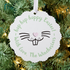 Hoppy Oaster lustige niedliche Cartoon Gesicht Ang Ornament Karte