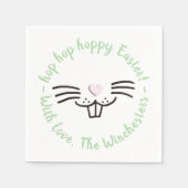 Hoppy Oaster lustige niedliche Cartoon Gesicht Ang Serviette (Vorderseite)