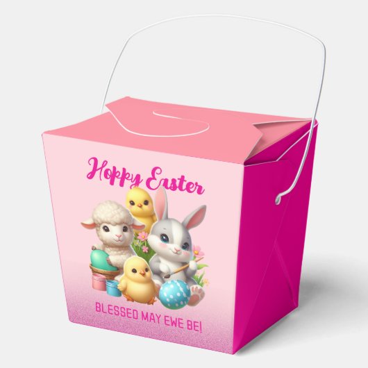 Hoppy Oaster Niedlich Bunny Chicks Lamm Malereieie Geschenkschachtel (Vorderseite)