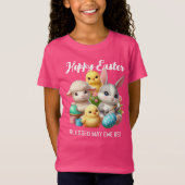 Hoppy Oaster Niedlich Bunny Chicks Lamm Malereieie T-Shirt (Vorderseite)