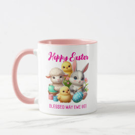 Hoppy Oaster Niedlich Bunny Chicks Lamm Malereieie Tasse