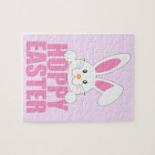 Hoppy Oaster Niedlich Bunny Pink Puzzle (Horizontal)