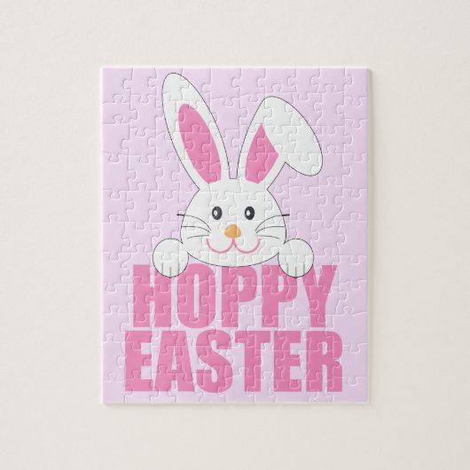 Hoppy Oaster Niedlich Bunny Pink Puzzle (Vertikal)
