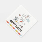 Hoppy Oaster Niedlich Doodle Osterhase Serviette (Ecke)