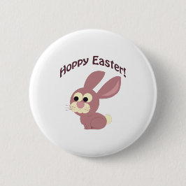 Hoppy Oaster Pink Bunny Button