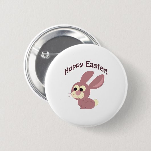 Hoppy Oaster Pink Bunny Button (Vorne & Hinten)