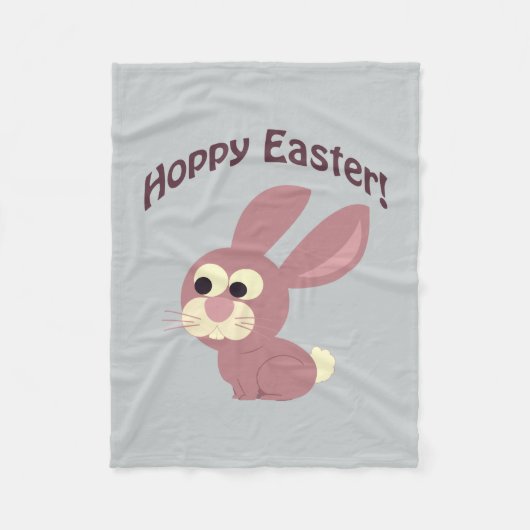 Hoppy Oaster Pink Bunny Fleecedecke (Vorderseite)