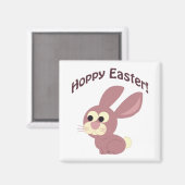 Hoppy Oaster Pink Bunny Magnet (Vorderseite/Rückseite)