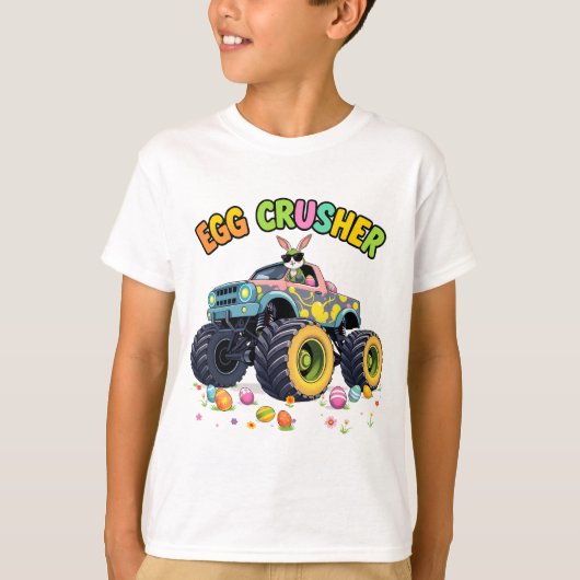 Hoppy Oaster Ride Bunny Drives Monster Truck T-Shirt (Vorderseite)