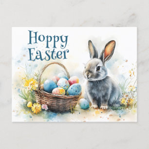 Hoppy Oaster Watercolor Feiertagspostkarte