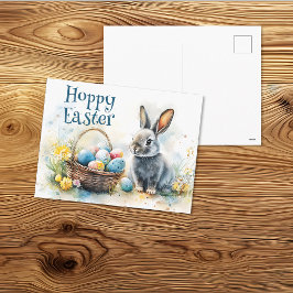 Hoppy Oaster Watercolor Feiertagspostkarte