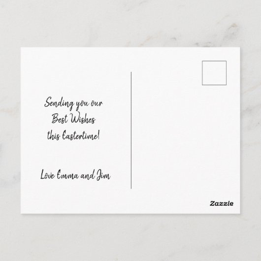 Hoppy Oaster Wordart Grüße Blue Hintergrund Postkarte (Rückseite)