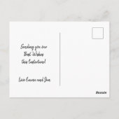 Hoppy Oaster WordArt-Grüße Postkarte (Rückseite)