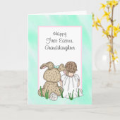 Hoppy-Ostertochter Karte (Gelbe Blume)