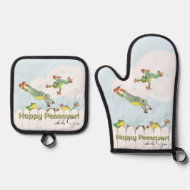 Hoppy Passover Ofenhandschuh & Topflappen-Set