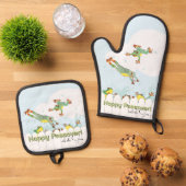 Hoppy Passover Ofenhandschuh & Topflappen-Set (Oben Unten)