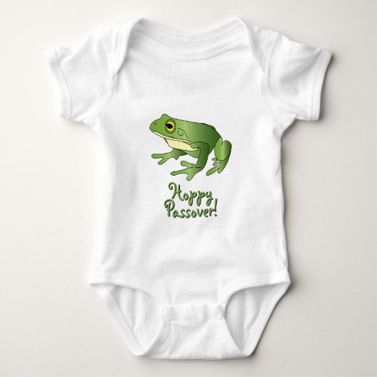 Hoppy Passover - Single Frog - Baby Bodysuit Strampler (Vorderseite)