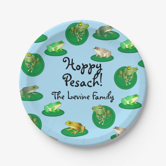 Hoppy Pesach! Personalisierte Teller (Vorderseite)