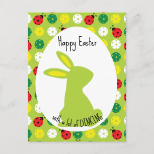 🐰 Hoppy Pickleball Ostern, niedlich grün Postkarte