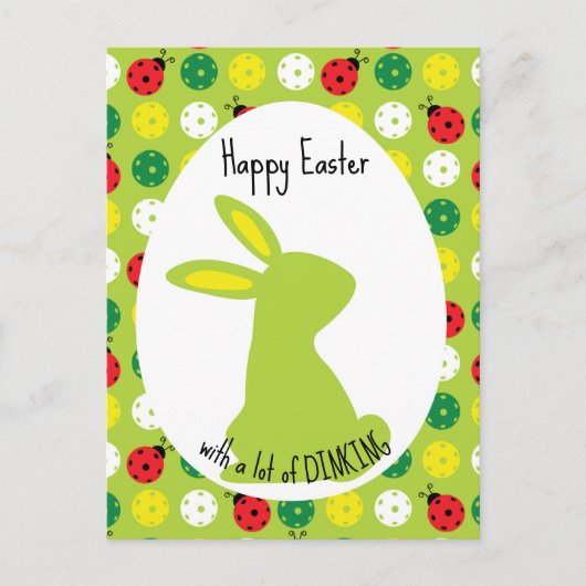 🐰 Hoppy Pickleball Ostern, niedlich grün Postkarte (Vorderseite)