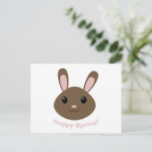 Hoppy Spring Bunny Feiertagspostkarte (Stehend Vorderseite)