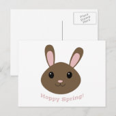 Hoppy Spring Bunny Feiertagspostkarte (Vorne/Hinten)
