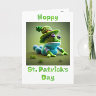 Hoppy St Patrick's Day Wooly Frog Card Karte