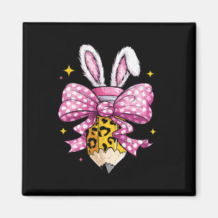 Hoppy Teacher Niedlich Coquette Bow Bunny Ostertag Magnet