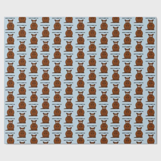 Hoppy to Meet You Kangaroo Funny Cartoon Geschenkpapier (Flach)