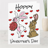 Hoppy Valentine's Day - Hasen und Herzen Karte (Vorderseite)