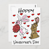 Hoppy Valentine's Day - Hasen und Herzen Postkarte (Vorne/Hinten)