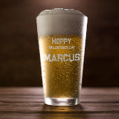 Hoppy Valentines | Monogramm für ihn Glas