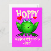 Hoppy Valentinstag Cartoon Frosch Postkarte (Vorne/Hinten)