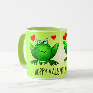 Hoppy Valentinstag Niedlich Frogs w Hearts Tasse