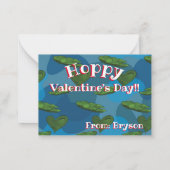 Hoppy Valentinstag Toad & Blume Kinder Valentine Mitteilungskarte (Rückseite)