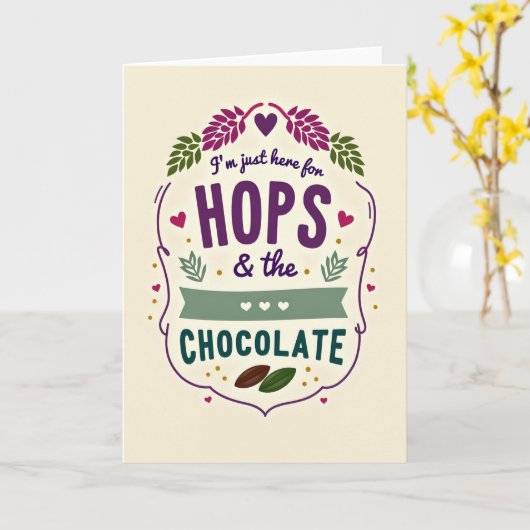 Hops And Chocolate Fun Greeting Card Karte (Gelbe Blume)