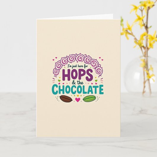 Hops And Chocolate Fun Time Card Karte (Gelbe Blume)