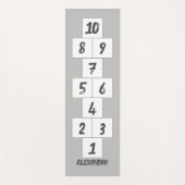 Hopscotch Black on Grau White Yoga Mat Yogamatte (Vorderseite)