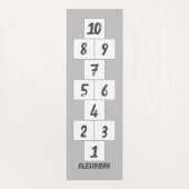 Hopscotch Black on Grau White Yoga Mat Yogamatte (Rückseite)