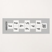 Hopscotch Black on Grau White Yoga Mat Yogamatte (Vorderseite (Horizontal))