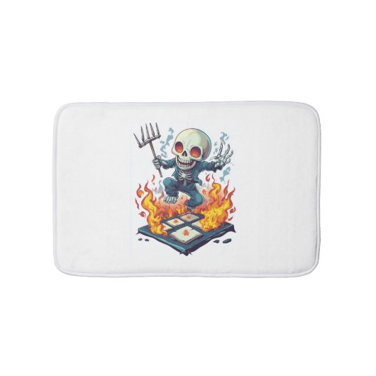 Hopscotch from Hell - Funny Demon Skull Badematte (Vorderseite)