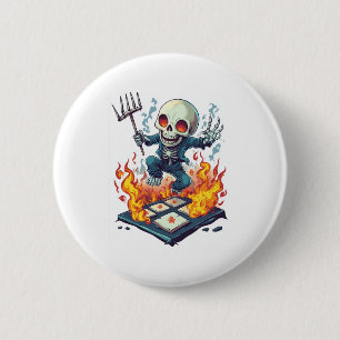 Hopscotch from Hell - Funny Demon Skull Button