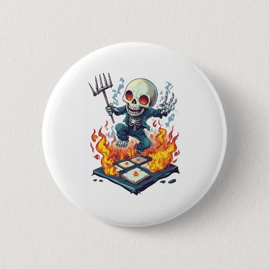 Hopscotch from Hell - Funny Demon Skull Button (Vorderseite)