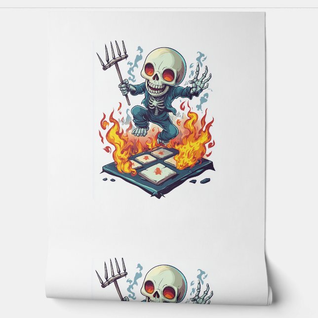 Hopscotch from Hell - Funny Demon Skull Tapete (Abrollen)